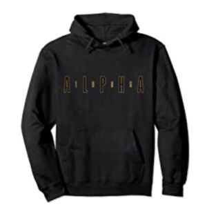 Alpha 1908 hoodie | black gold | Men Medium | NWOT